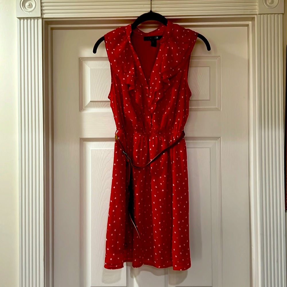 Forever 21 US M Valentine red with white hearts   Perfect valentine day dress